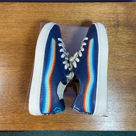 Soludos Womens Original Ibiza Sneaker RainbowWave Blue Colorful Fun School - Picture 11 of 11